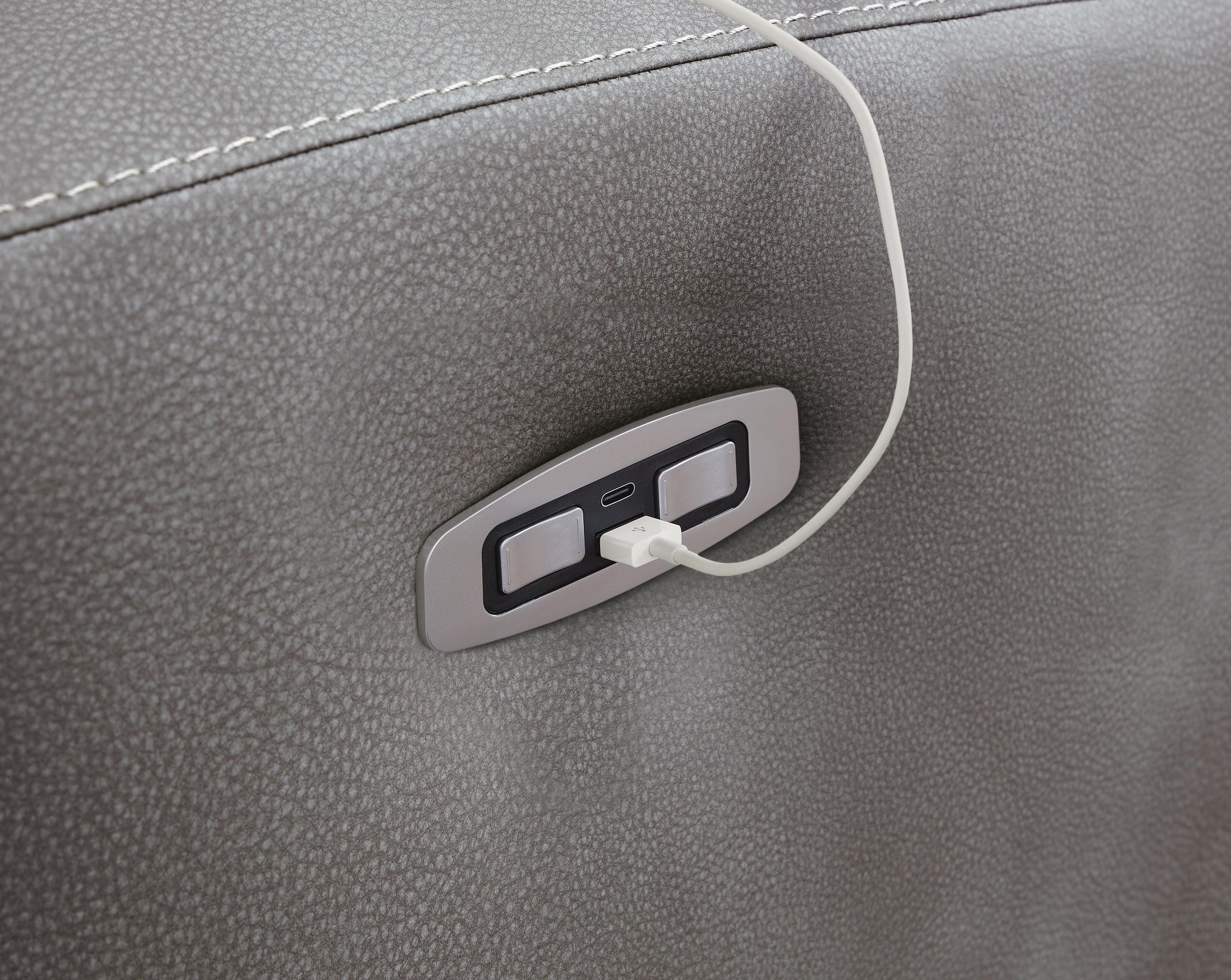 Next-Gen DuraPella 2-Piece Dual Power Reclining Modular Loveseat in Slate — detail 5