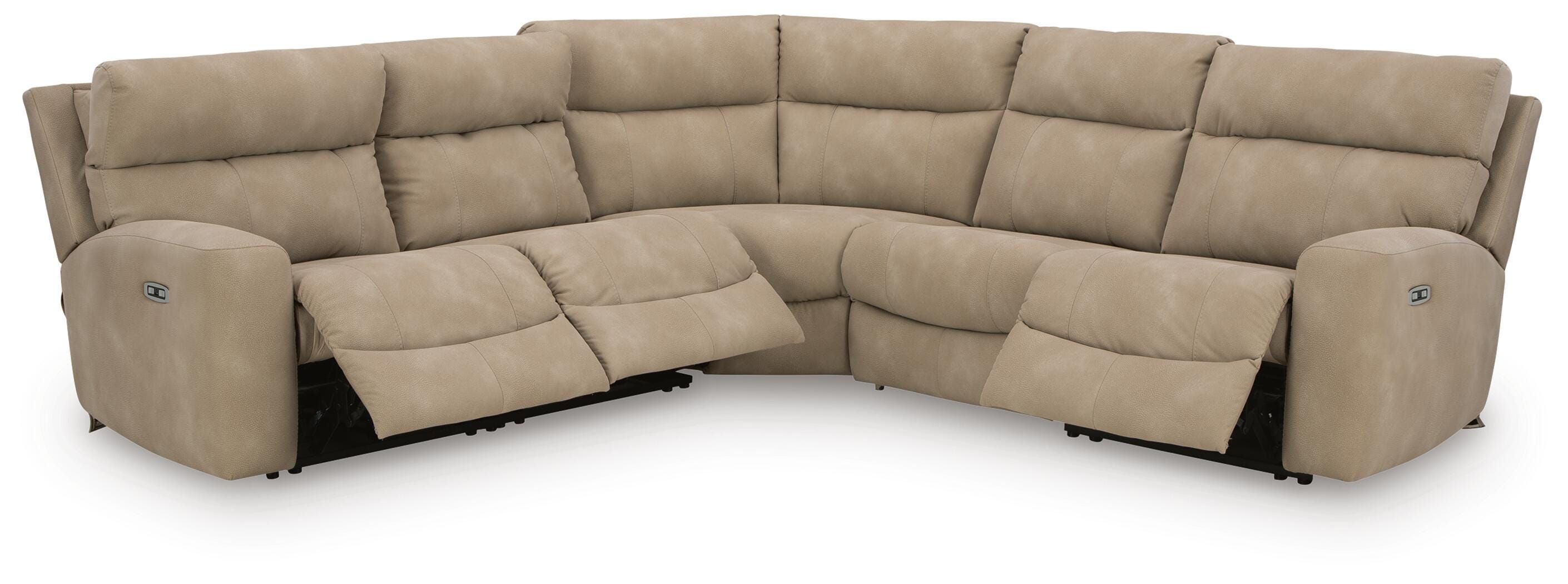 Next-Gen DuraPella 5-Piece Dual Power Reclining Modular Sectional in Sand — detail 2