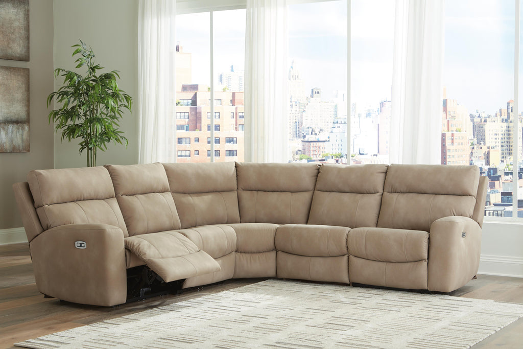 Next-Gen DuraPella 5-Piece Dual Power Reclining Modular Sectional in Sand — detail 3
