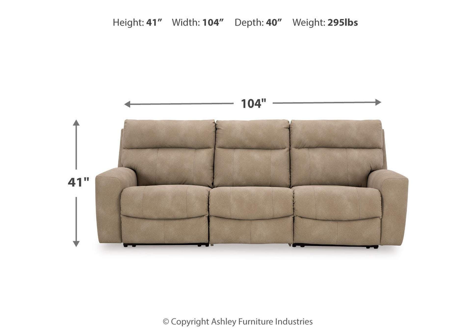 Next-Gen DuraPella Performance Fabric Dual Power Reclining Sofa and Loveseat dimensions