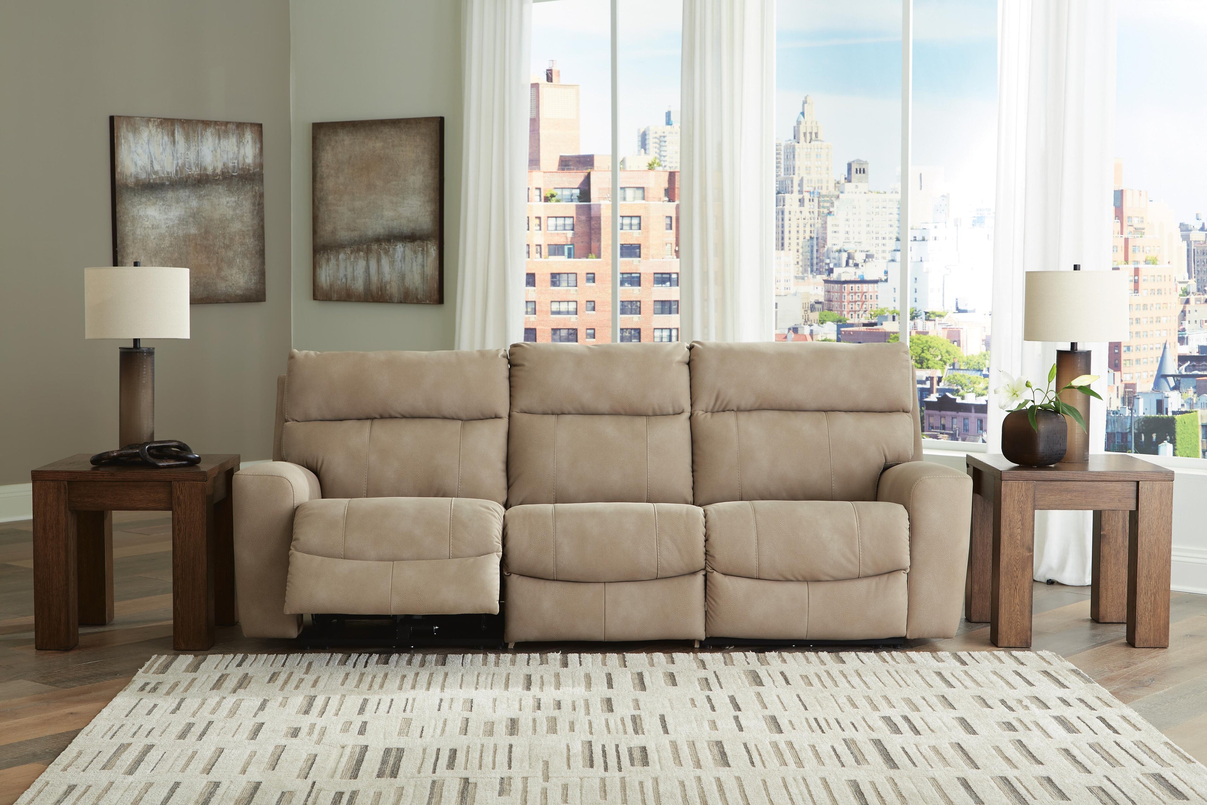Next-Gen DuraPella 3-Piece Dual Power Reclining Modular Sofa in Sand — detail 3