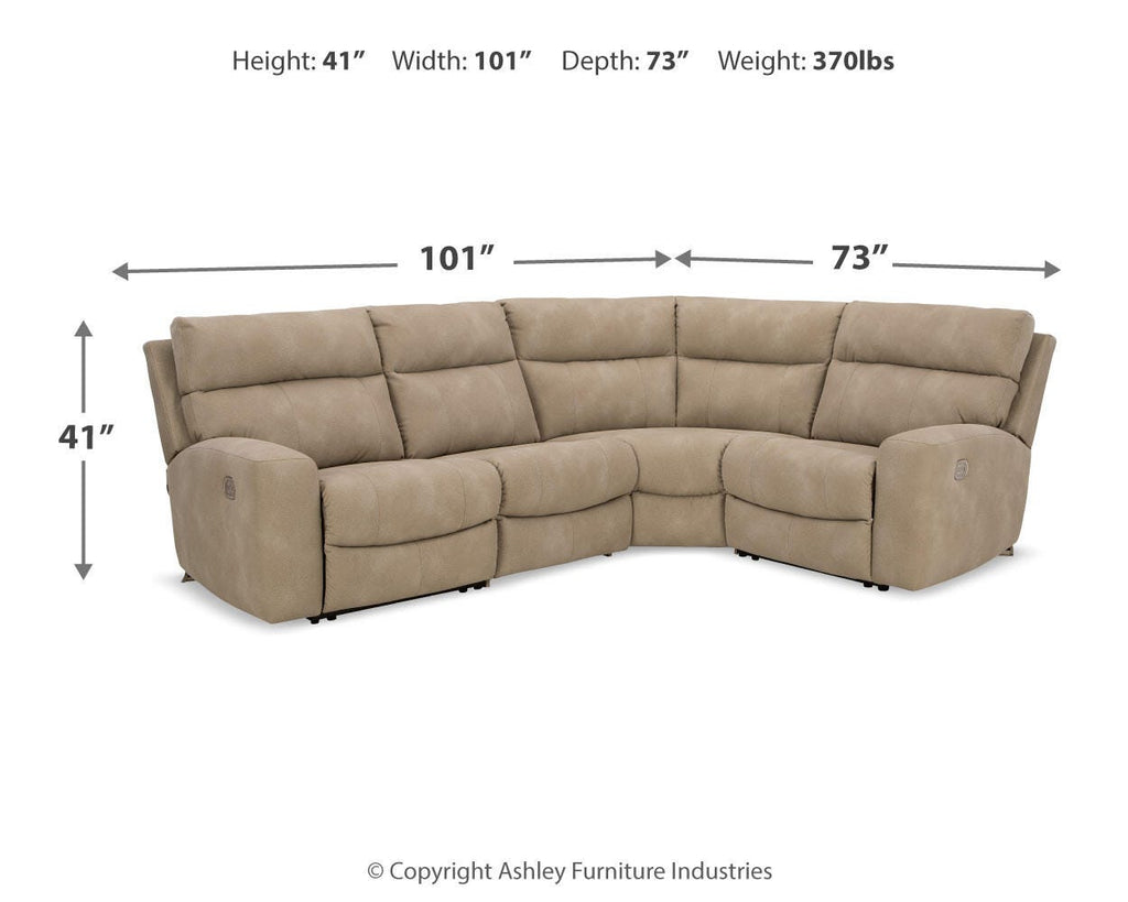 Next-Gen DuraPella 4-Piece Dual Power Reclining Modular Sectional in Sand — detail 2