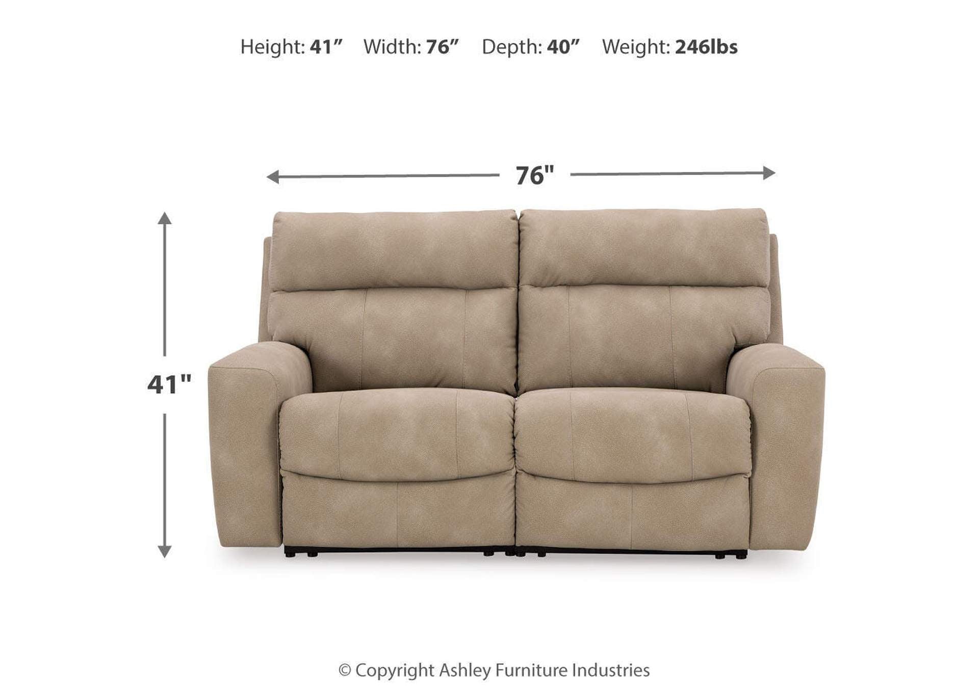 Next-Gen DuraPella Performance Fabric Dual Power Reclining Loveseat Set dimensions