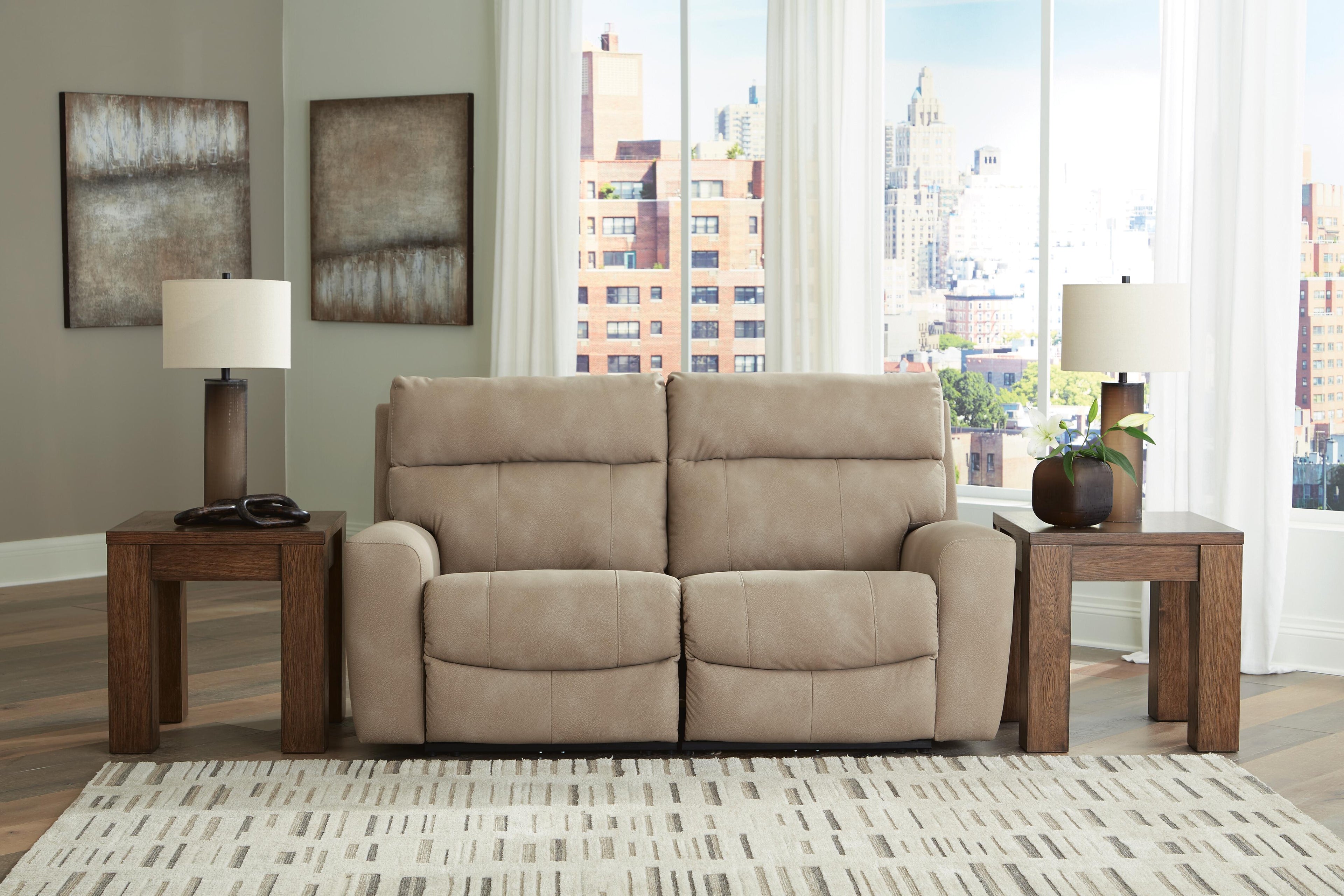 Next-Gen DuraPella 2-Piece Dual Power Reclining Modular Loveseat in Sand — detail 2