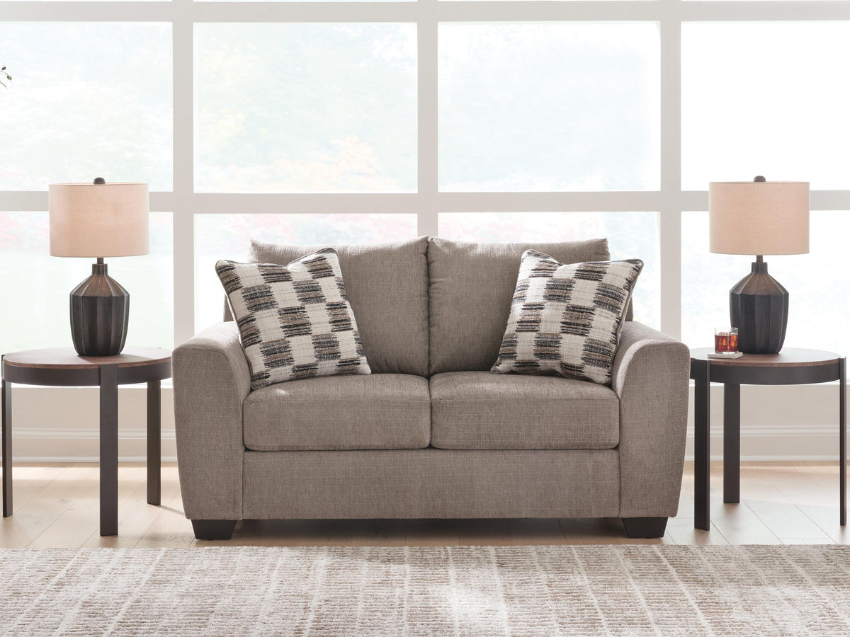 Loreo Loveseat in Truffle, lifestyle view
