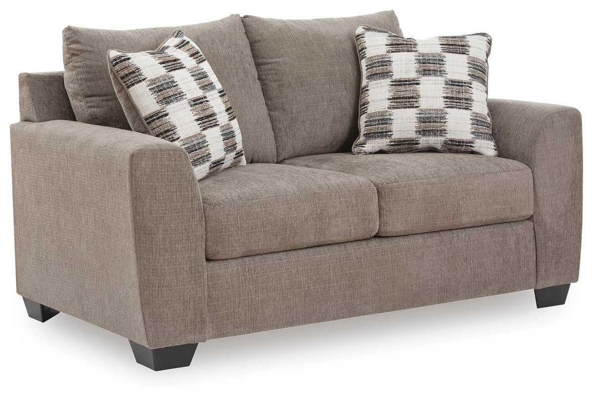 Loreo Loveseat in Truffle, angle view