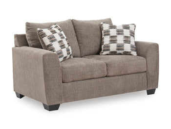 Loreo Loveseat in Truffle, angle view