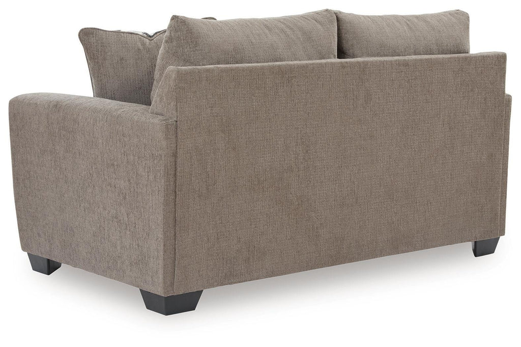 Loreo Loveseat in Truffle, back view