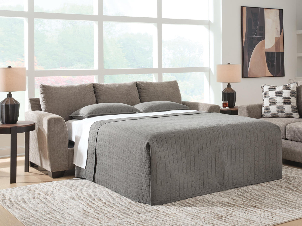 Loreo Queen Sofa Sleeper in Truffle, lifestyle view