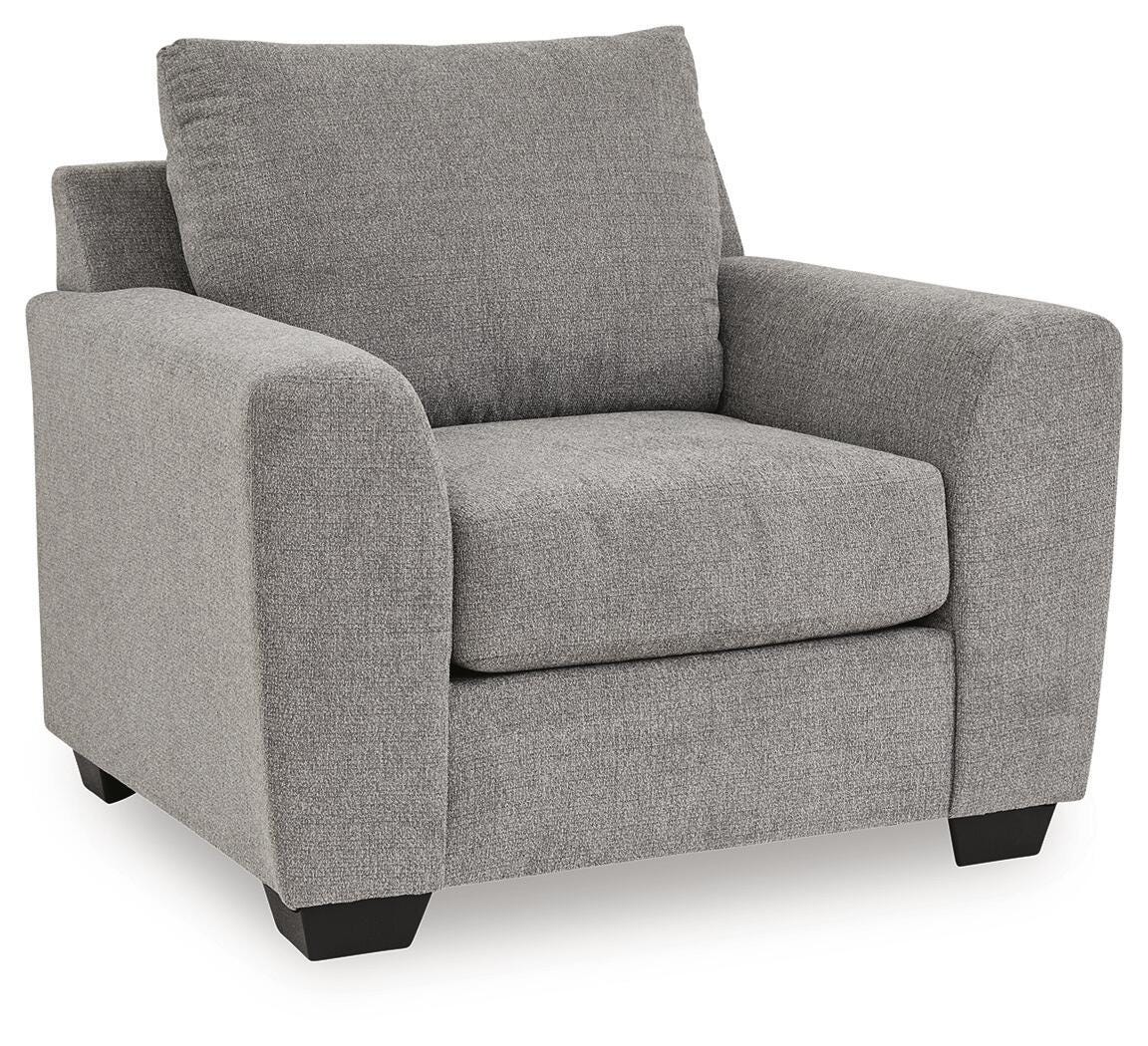 Loreo Chair in Flint, angle view