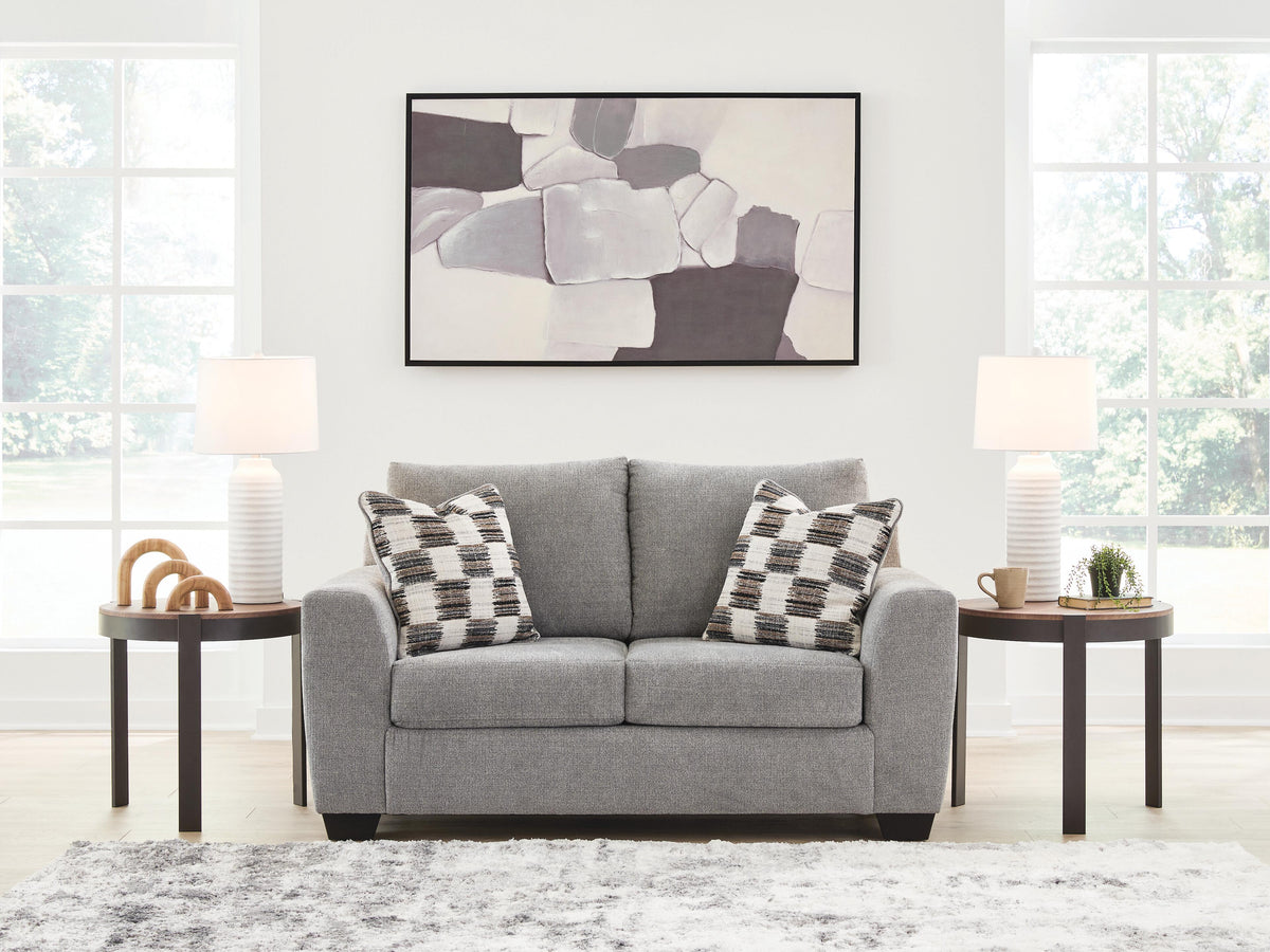 Loreo Loveseat in Flint, lifestyle view