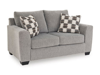Loreo Loveseat in Flint, angle view