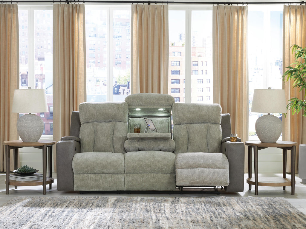 Branthorpe Power Reclining Sofa in Sisal, lifestyle view