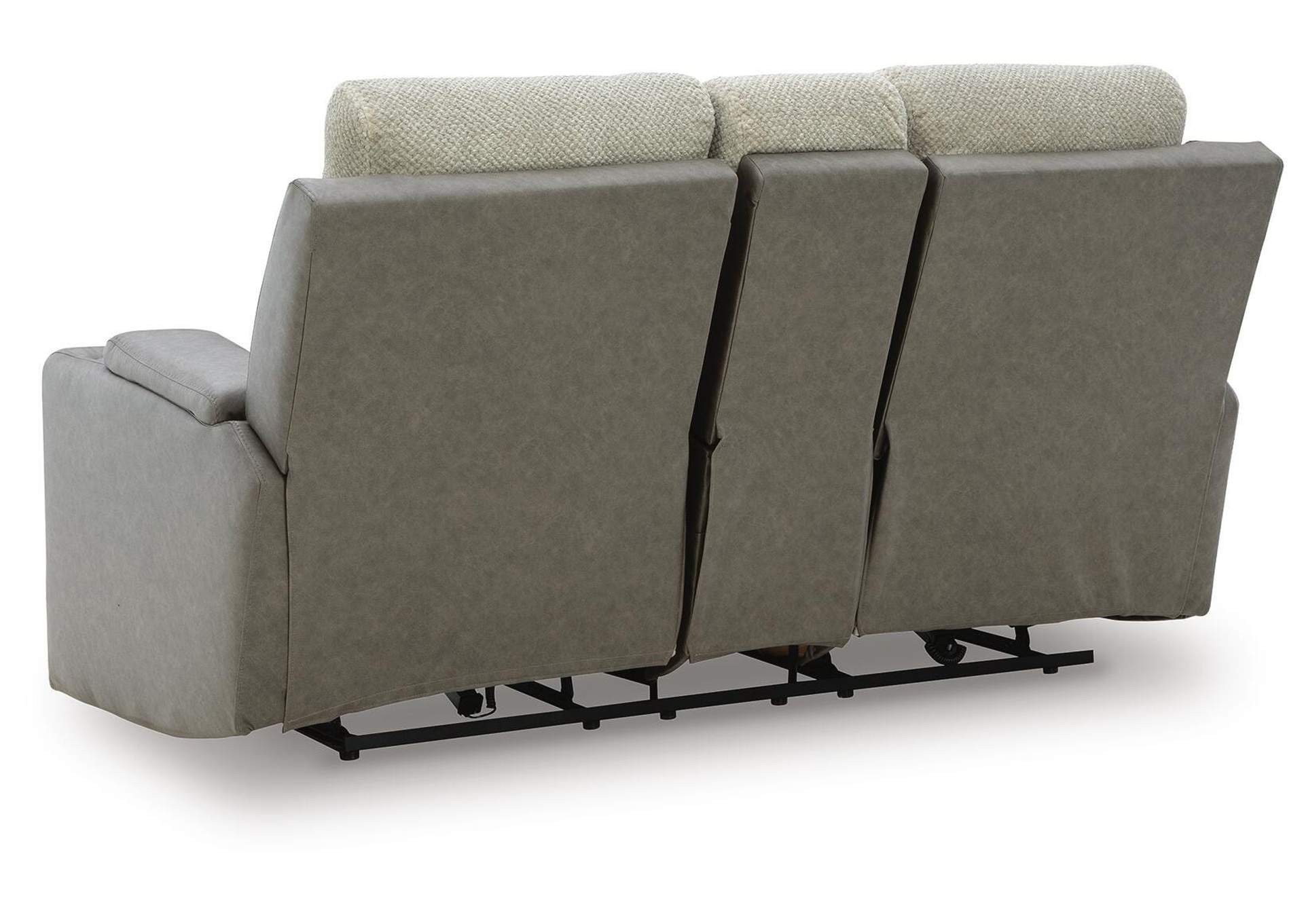 Stately Check Dual Power Reclining Sofa and Loveseat