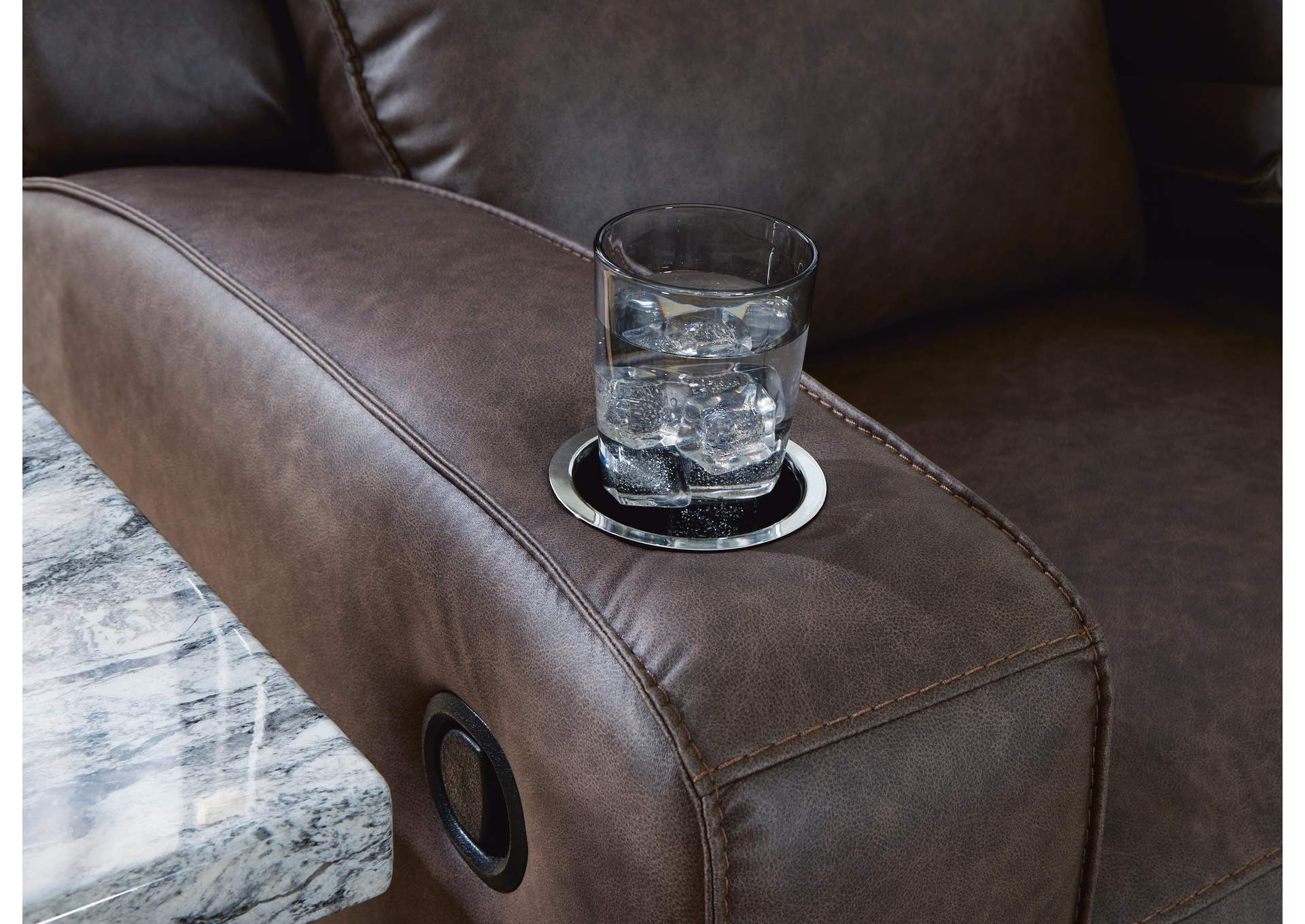 Lavenhorne Reclining Sofa with Drop Down Table