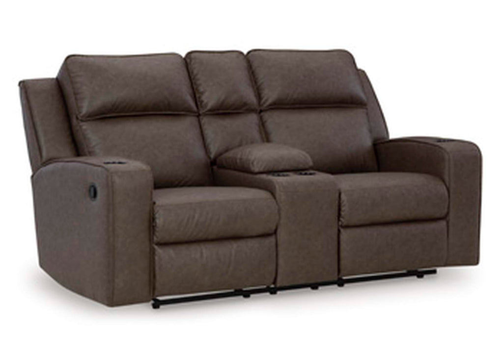 Lavenhorne Reclining Loveseat with Console angled view