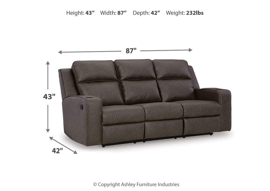Lavenhorne Reclining Sofa with Drop Down Table dimensions