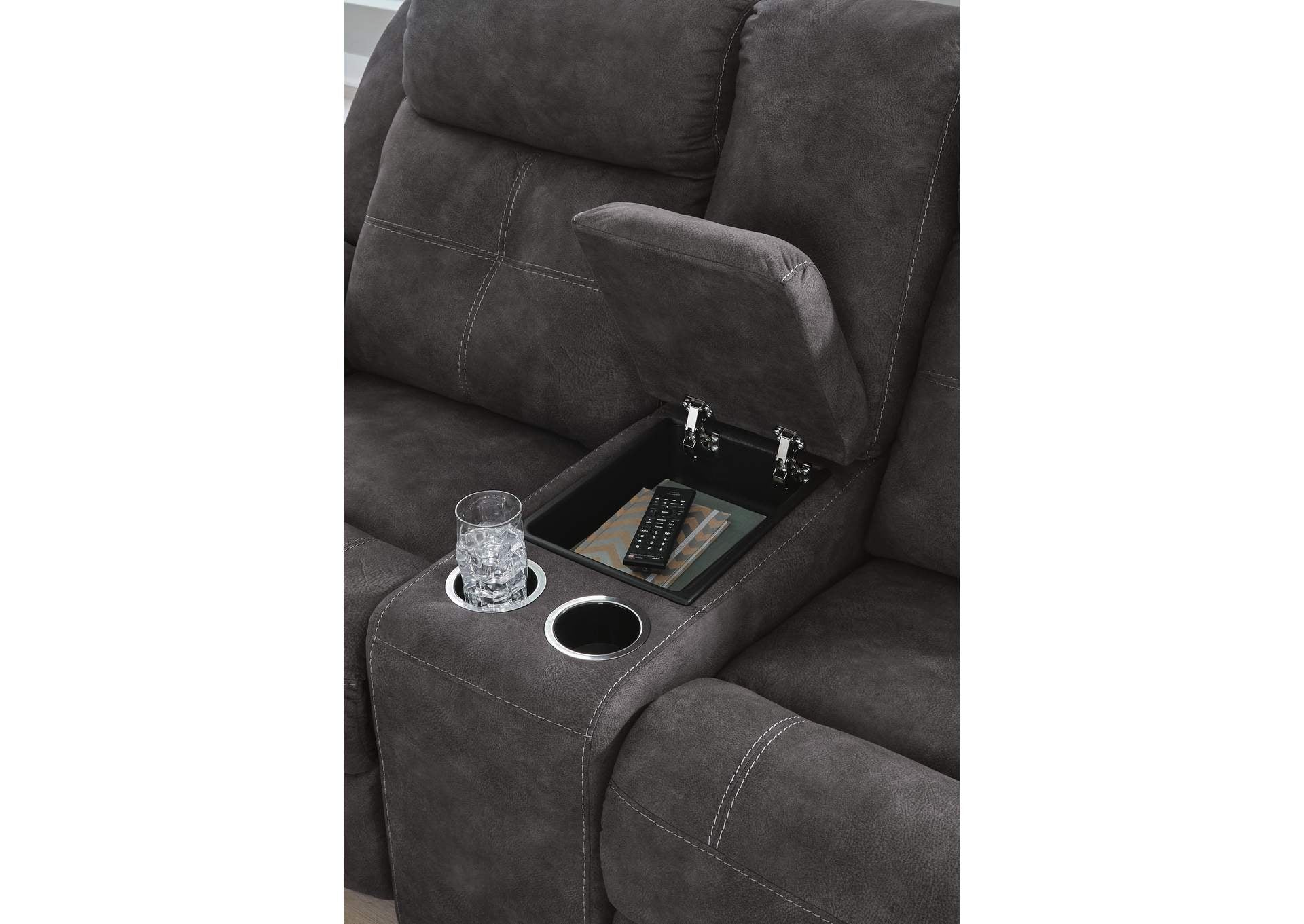 Brysonview Reclining Loveseat with Console detail