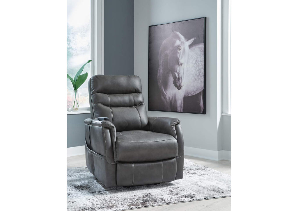 Strawbill Power Lift Recliner angled view