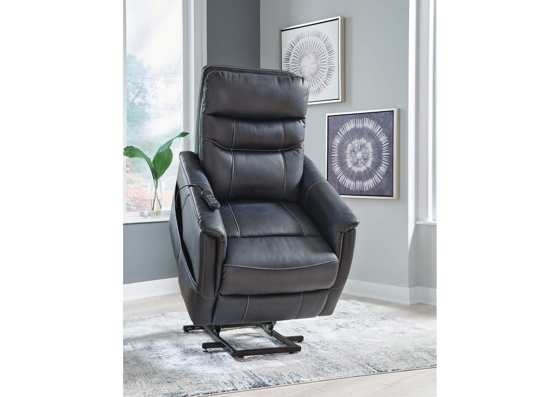 Strawbill Power Lift Recliner angled view