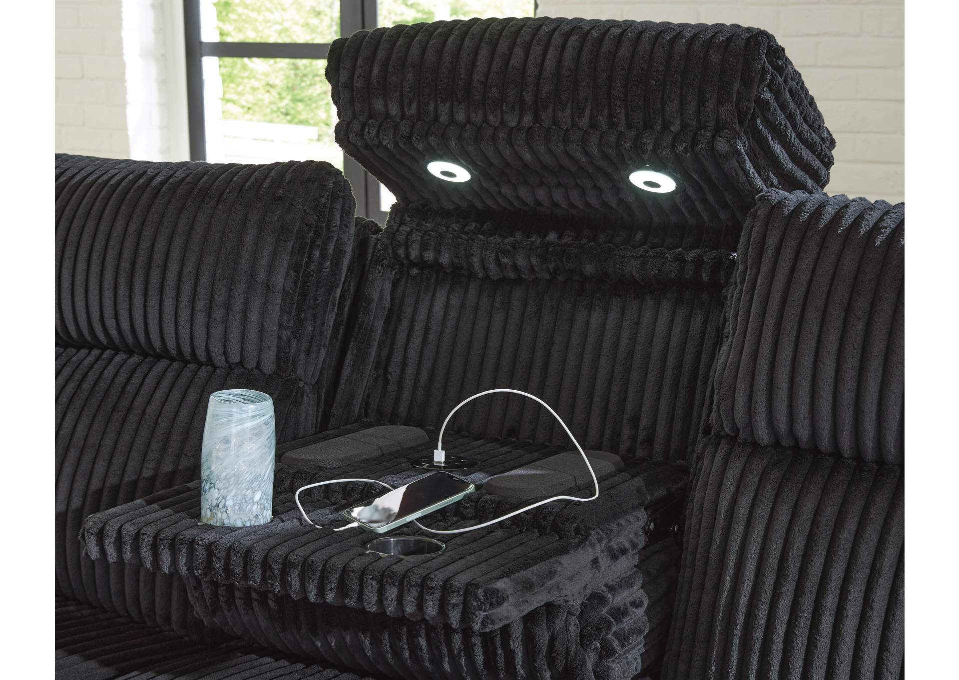 Forest Lake Power Reclining Sofa detail