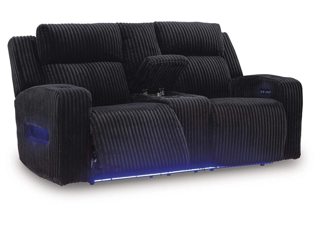 Forest Lake Power Reclining Loveseat with Console angled view