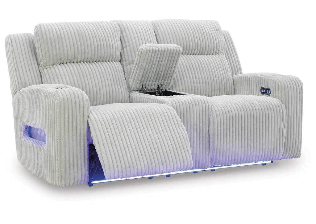 Forest Lake Power Reclining Loveseat with Console angled view