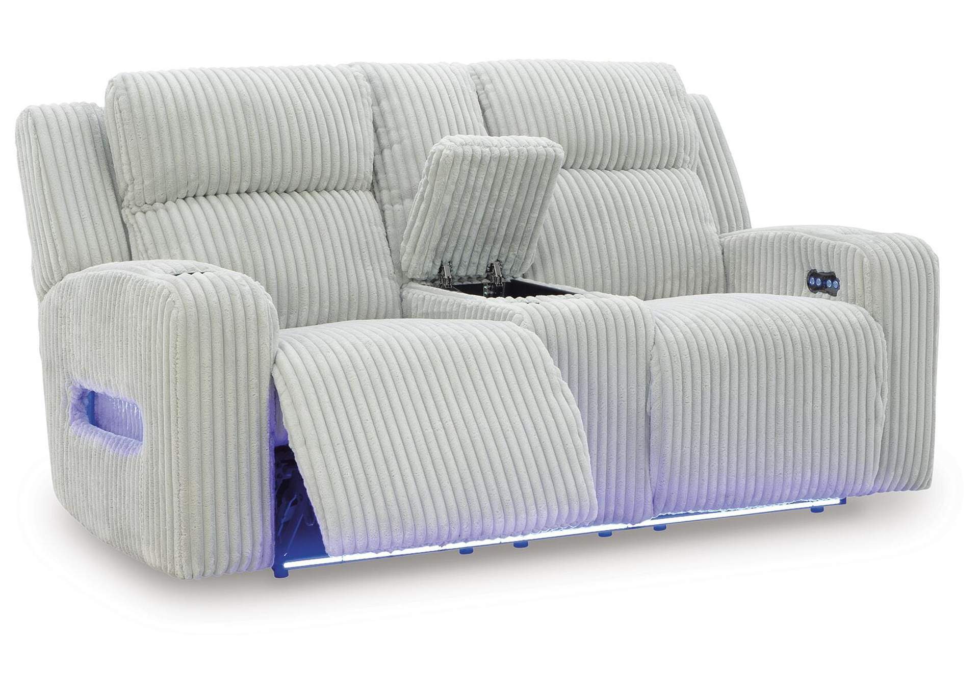 Forest Lake Power Reclining Loveseat with Console angled view