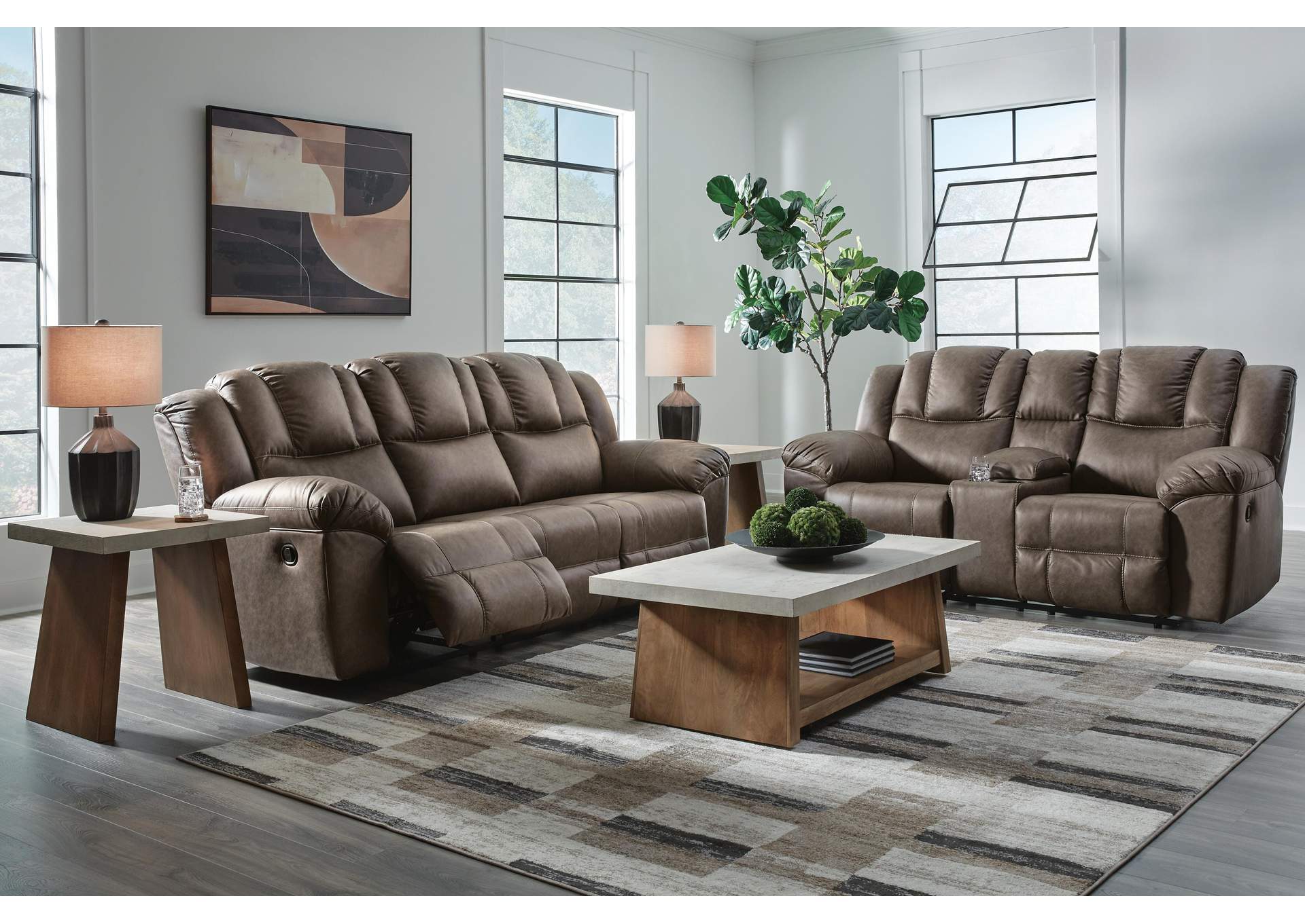 Knoxlee Manual Reclining Sofa and Loveseat Set