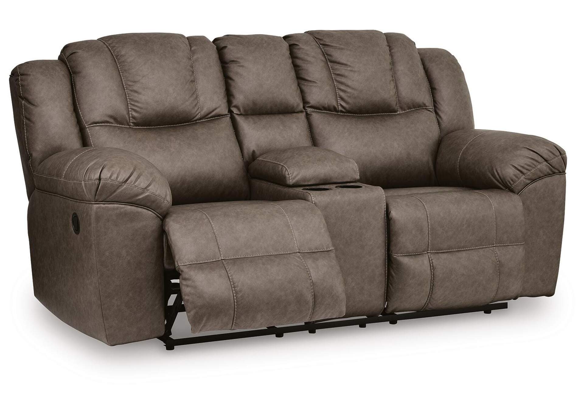 Knoxlee Manual Reclining Sofa and Loveseat Set angled view
