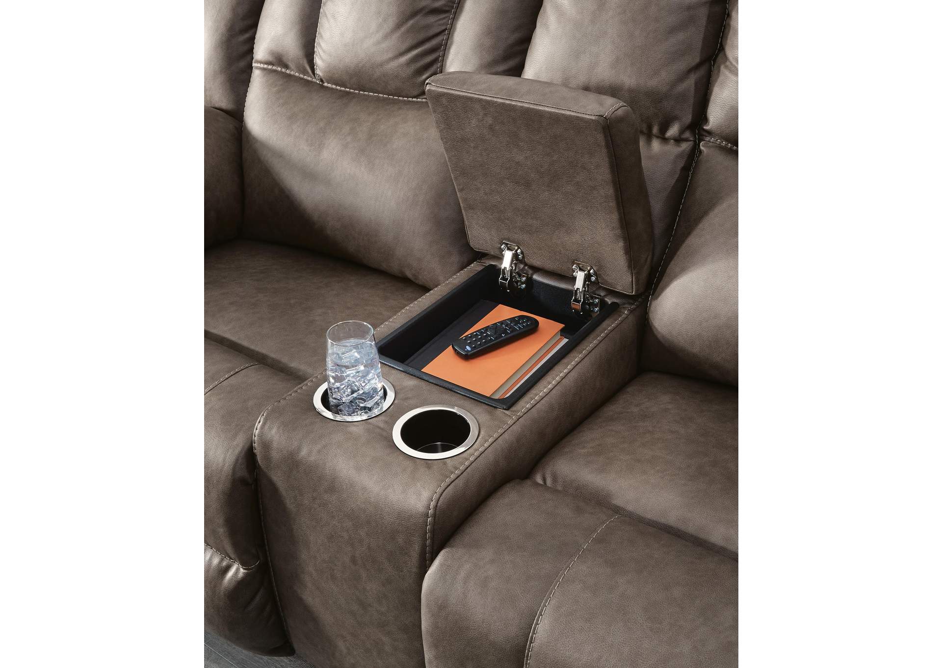 Lowilla Reclining Loveseat with Console detail