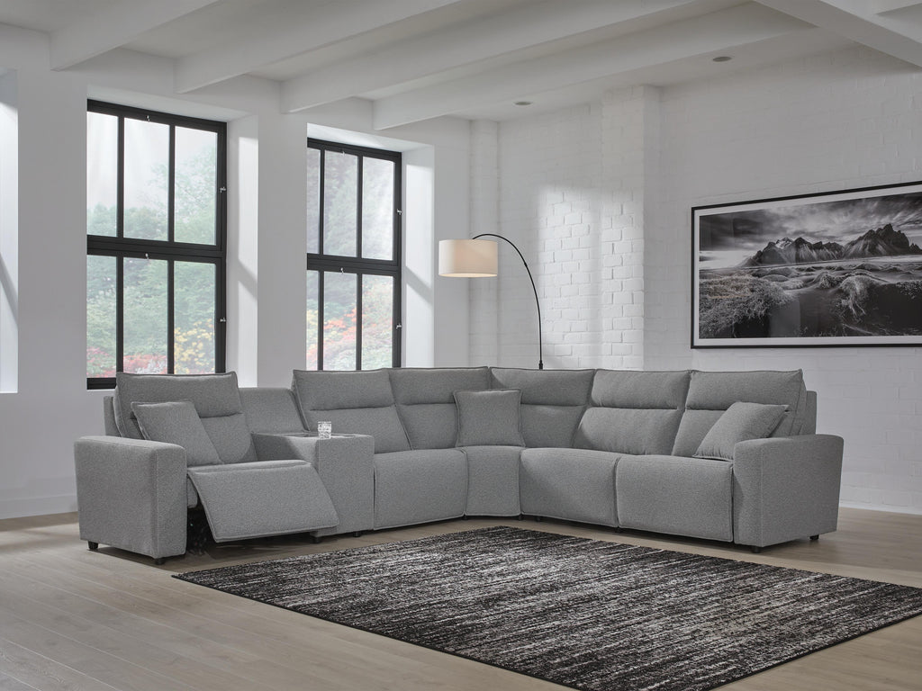 Modmax II sectional, 6-Piece Power Reclining Sectional with Console · 144 × 125 × 42 in, view 2