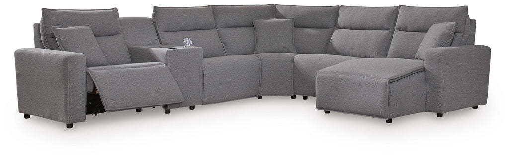 Modmax II sectional, 6-Piece Power Reclining Sectional with Chaise and Console · 144 × 125 × 42 in, view 1
