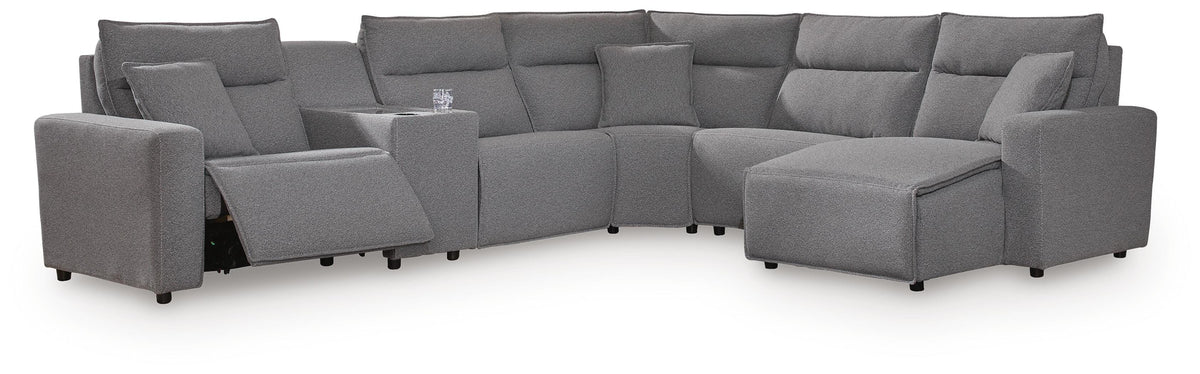 Modmax II sectional, 6-Piece Power Reclining Sectional with Chaise and Console · 144 × 125 × 42 in, view 1