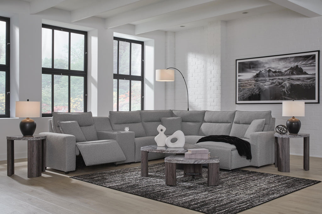 Modmax II sectional, 6-Piece Power Reclining Sectional with Chaise and Console · 144 × 125 × 42 in, view 3