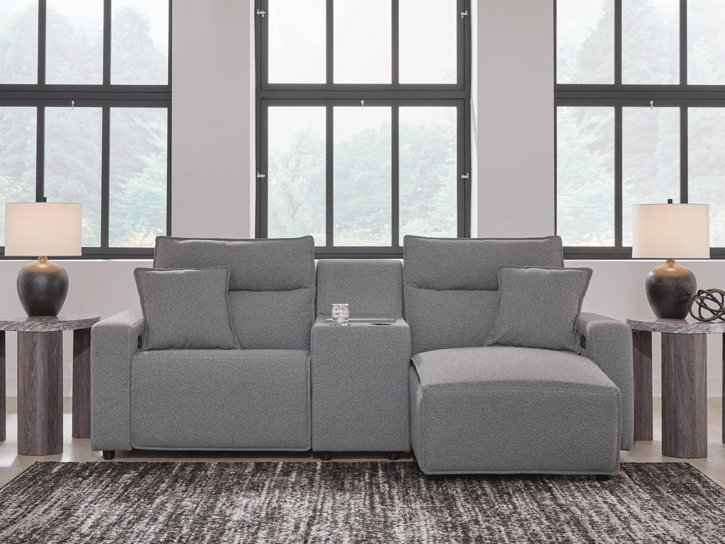 Modmax II sectional, 3-Piece Power Reclining Sectional with Chaise and Console · 103 × 66 × 42 in · 65906S4, view 2