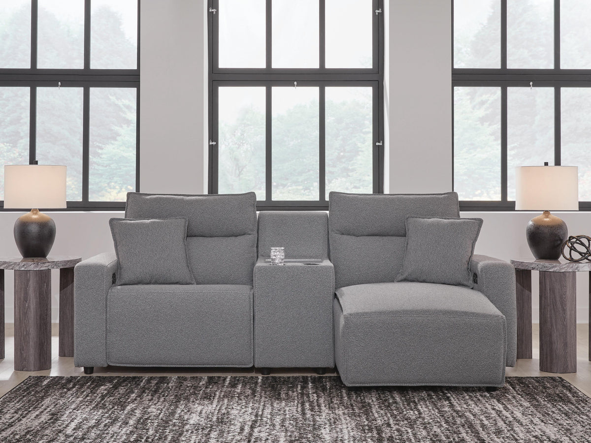 Modmax II sectional, 3-Piece Power Reclining Sectional with Chaise and Console · 103 × 66 × 42 in · 65906S4, view 2