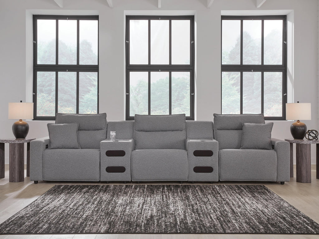 Modmax II sectional, 5-Piece Power Reclining Sectional with Audio Consoles · 156 × 42 × 42 in, view 2