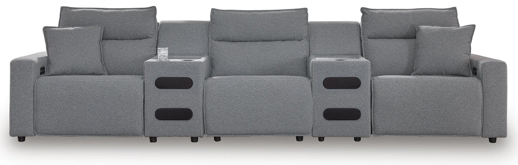 Modmax II sectional, 5-Piece Power Reclining Sectional with Audio Consoles · 156 × 42 × 42 in, view 1