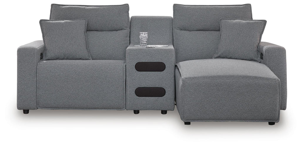 Modmax II sectional, 3-Piece Power Reclining Sectional with Chaise and Audio Console · 103 × 66 × 42 in · 65906S5, view 1
