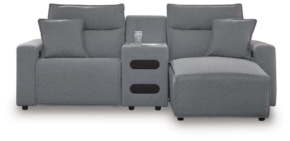 Modmax II sectional, 3-Piece Power Reclining Sectional with Chaise and Audio Console · 103 × 66 × 42 in · 65906S5, view 1