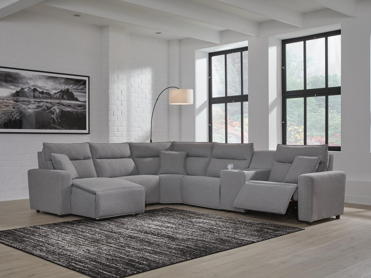 Modmax II sectional, 6-Piece Power Reclining Sectional with Chaise and Console · 125 × 144 × 42 in, view 2