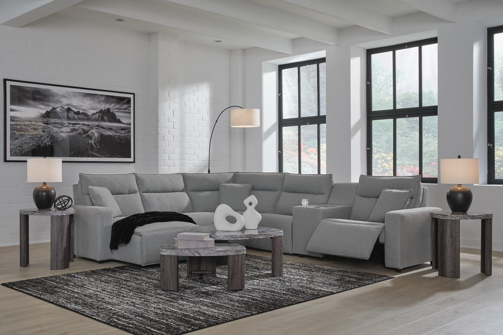 Modmax II sectional, 6-Piece Power Reclining Sectional with Chaise and Console · 125 × 144 × 42 in, view 3