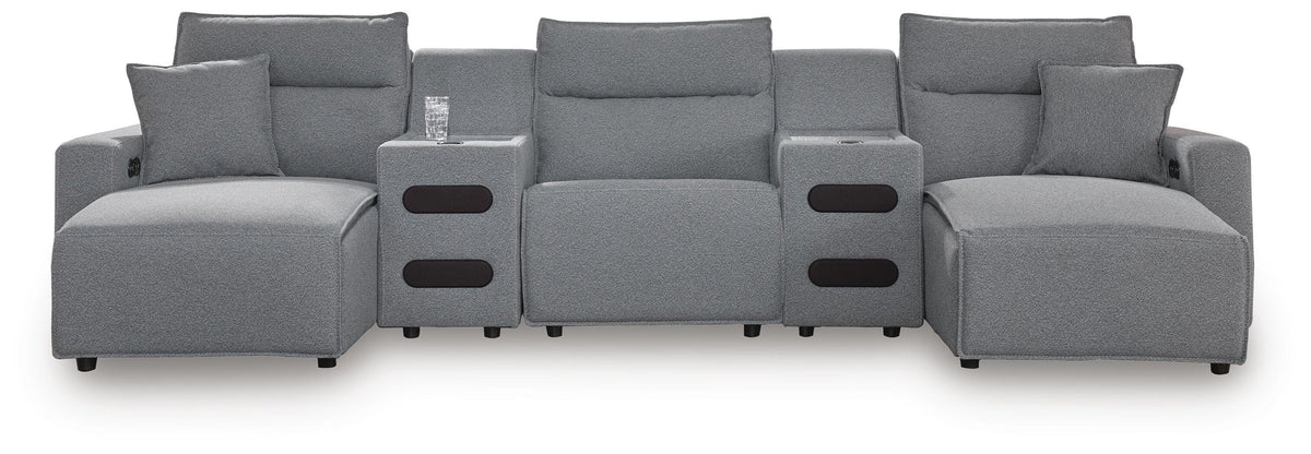 Modmax II sectional, 5-Piece Power Reclining Sectional with Chaise and Audio Consoles · 156 × 66 × 42 in, view 1