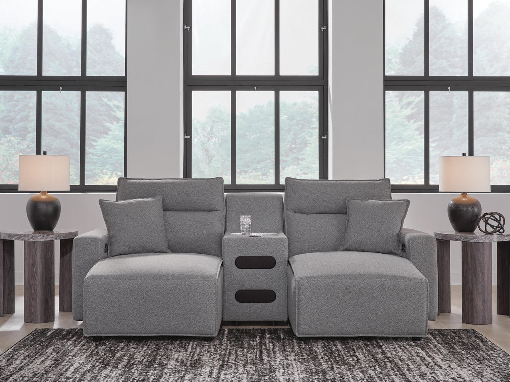 Modmax II sectional, 3-Piece Power Reclining Sectional with Chaise and Audio Console · 103 × 66 × 42 in, view 2