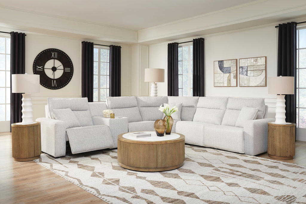 Modmax II sectional, 6-Piece Power Reclining Sectional with Console · 144 × 125 × 42 in, view 3