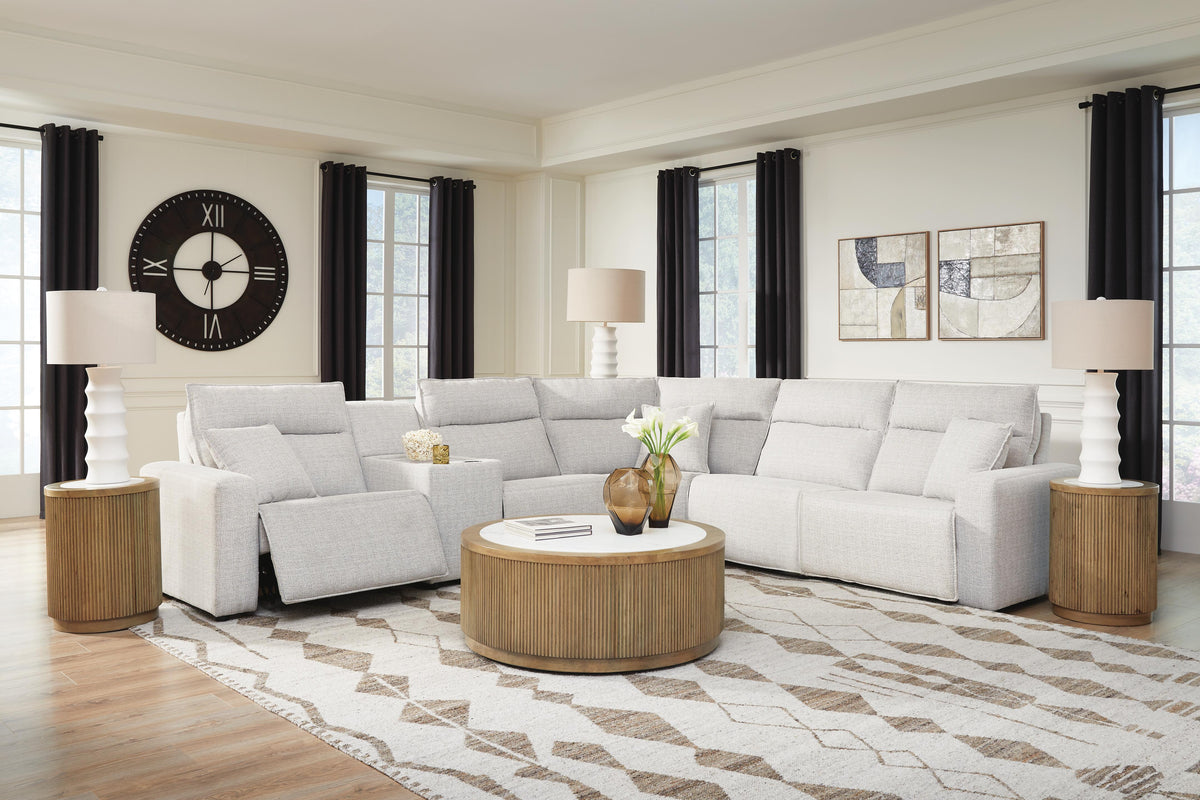 Modmax II sectional, 6-Piece Power Reclining Sectional with Console · 144 × 125 × 42 in, view 3