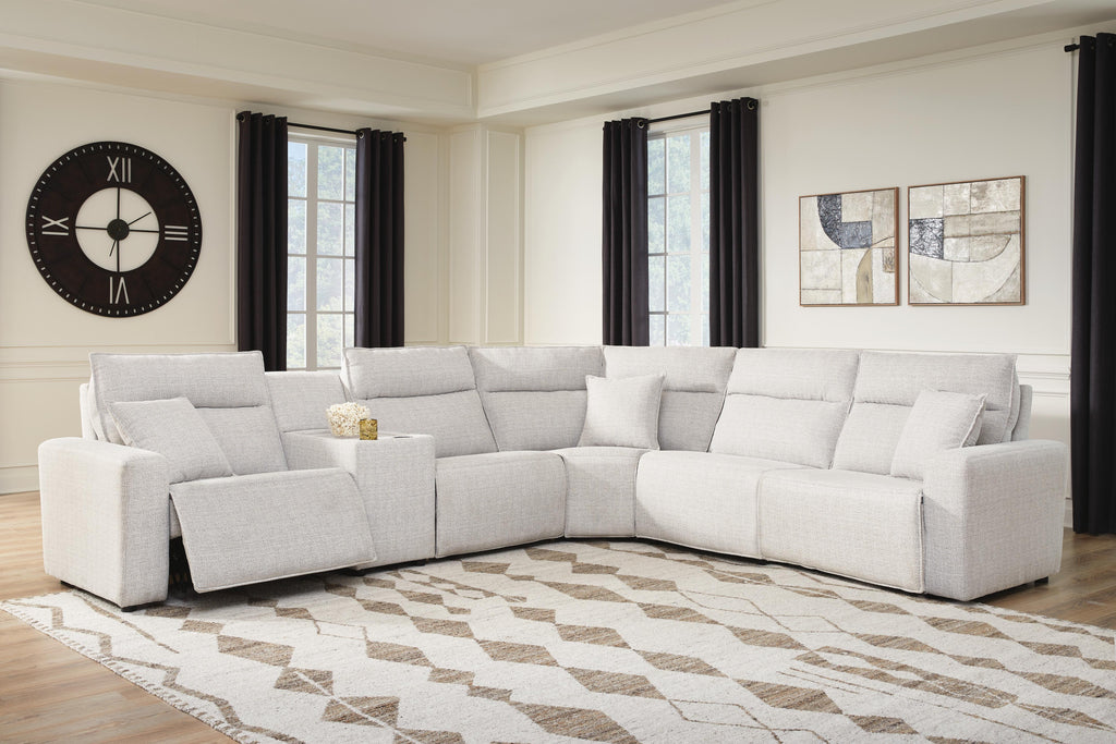 Modmax II sectional, 6-Piece Power Reclining Sectional with Console · 144 × 125 × 42 in, view 2