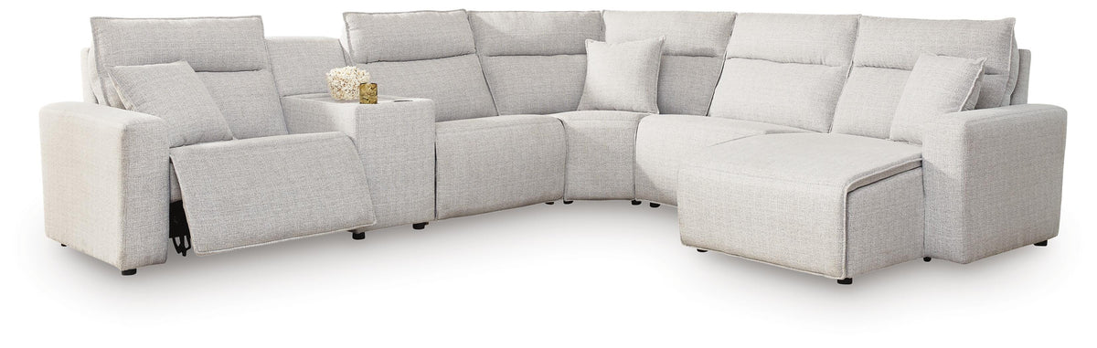 Modmax II sectional, 6-Piece Power Reclining Sectional with Chaise and Console · 144 × 125 × 42 in, view 1