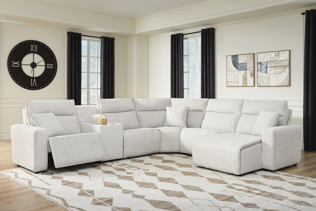 Modmax II sectional, 6-Piece Power Reclining Sectional with Chaise and Console · 144 × 125 × 42 in, view 2